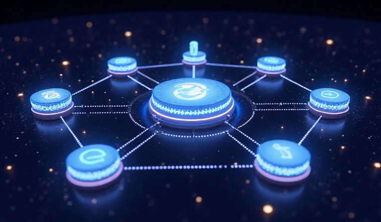 Third-party cookies concept with multiple interconnected nodes