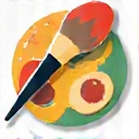 Paintbrush and palette icon