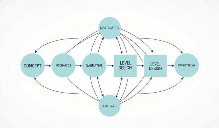 Game design process flowchart
